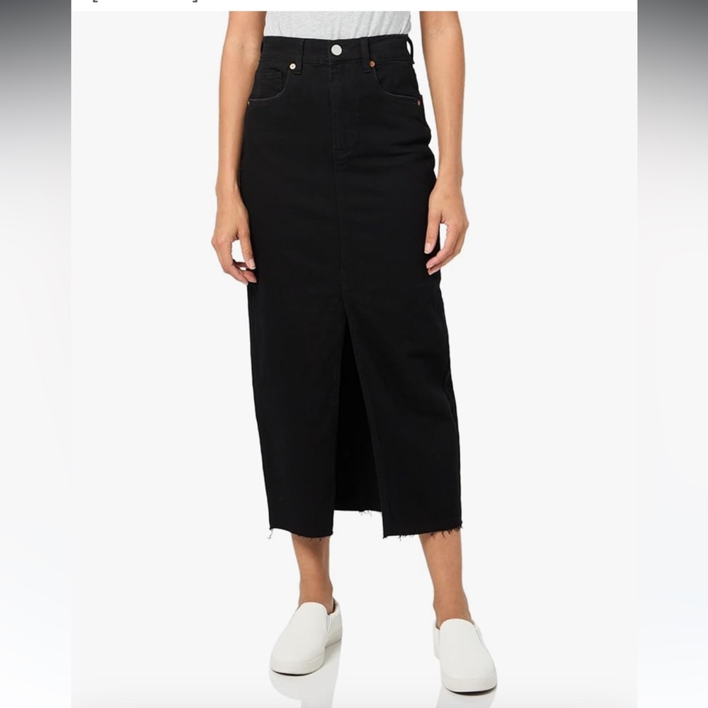 🆕 Blank NYC NWT SZ 24 MIDNIGHT TRAIN MAXI FRONT Black Pencil Skirt